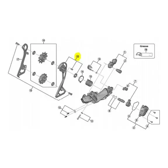 Porta Rotelle Per Cambio Esterno Shimano XTR M9120 Cassa Corta 1 Porta Rotelle Per Cambio Esterno Shimano XTR M9120 Cassa Corta