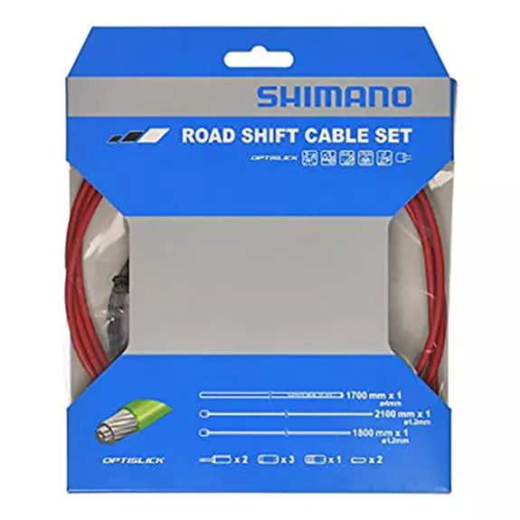 Kit Di Cavi E Custodie Del Cambio Shimano Optislick Rosso 1 Kit Di Cavi E Custodie Del Cambio Shimano Optislick Rosso