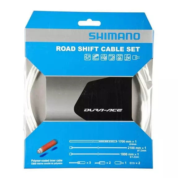 Kit Di Cavi E Custodie Del Cambio Shimano Dura-Ace Polimero Bianco 1 Kit Di Cavi E Custodie Del Cambio Shimano Dura-Ace Polimero Bianco
