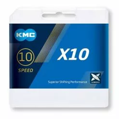 Catena KMC X10 10V 122 Maglie Nero Argento